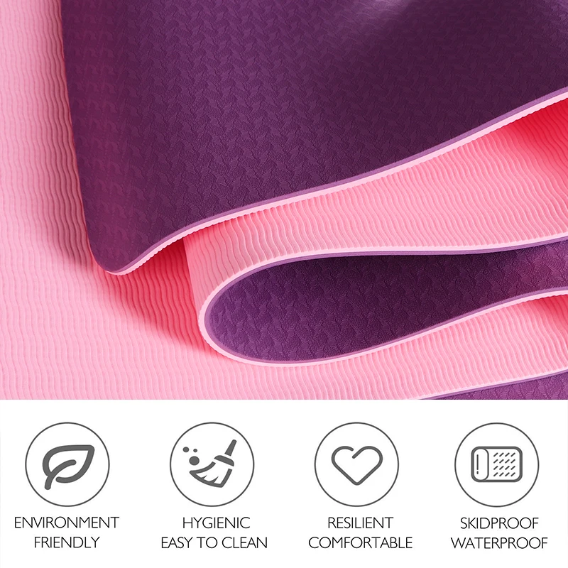 6 мм коврик для занятия йогой фитнесом Non Slip двойной Цвета безопасно Применение