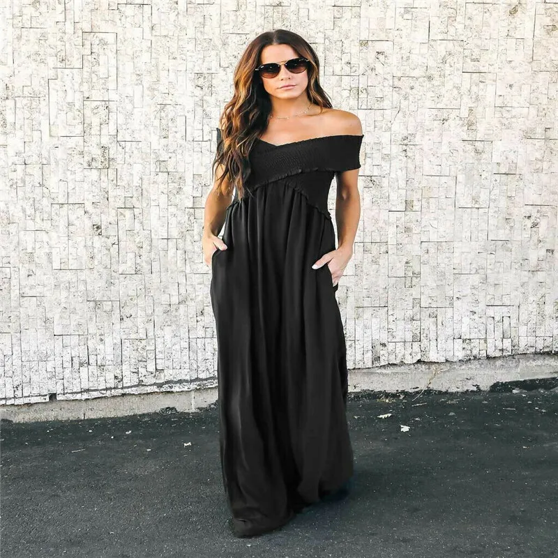Женское летнее длинное платье макси элегантное вечернее без рукавов и бретелек с
