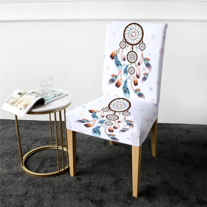 Dreamcatcher 12 BeddingOutlet чехол Ловец снов для обеденного стула, богемная мандала, спандекс, эластичный чехол, анти-грязный чехол для сиденья, Прямая поставка - Цвет: Dreamcatcher 12