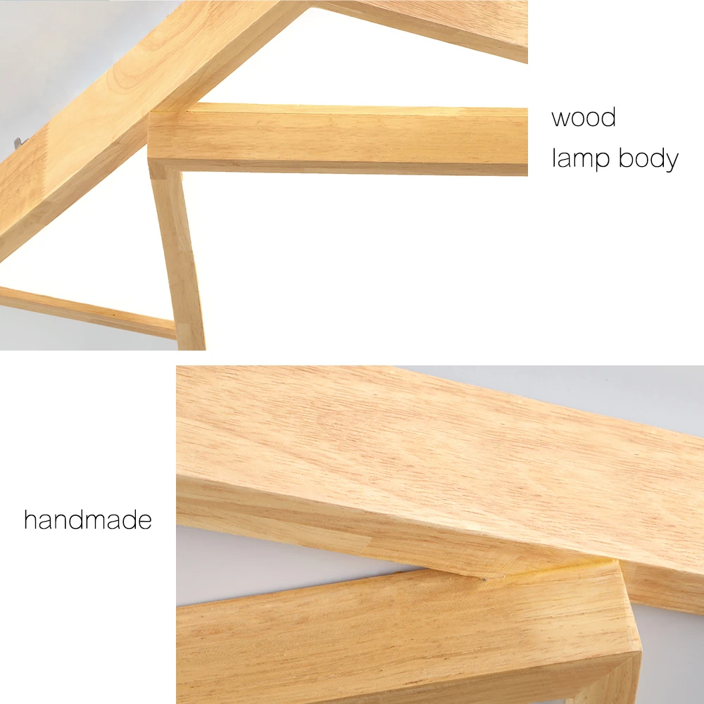 Светодиодные потолочные лампы из массива дерева современные светильники для