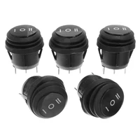 universal 5pcs onoffon three position round rocker switch spdt car boat waterproof 10a125v 6a250v accessories