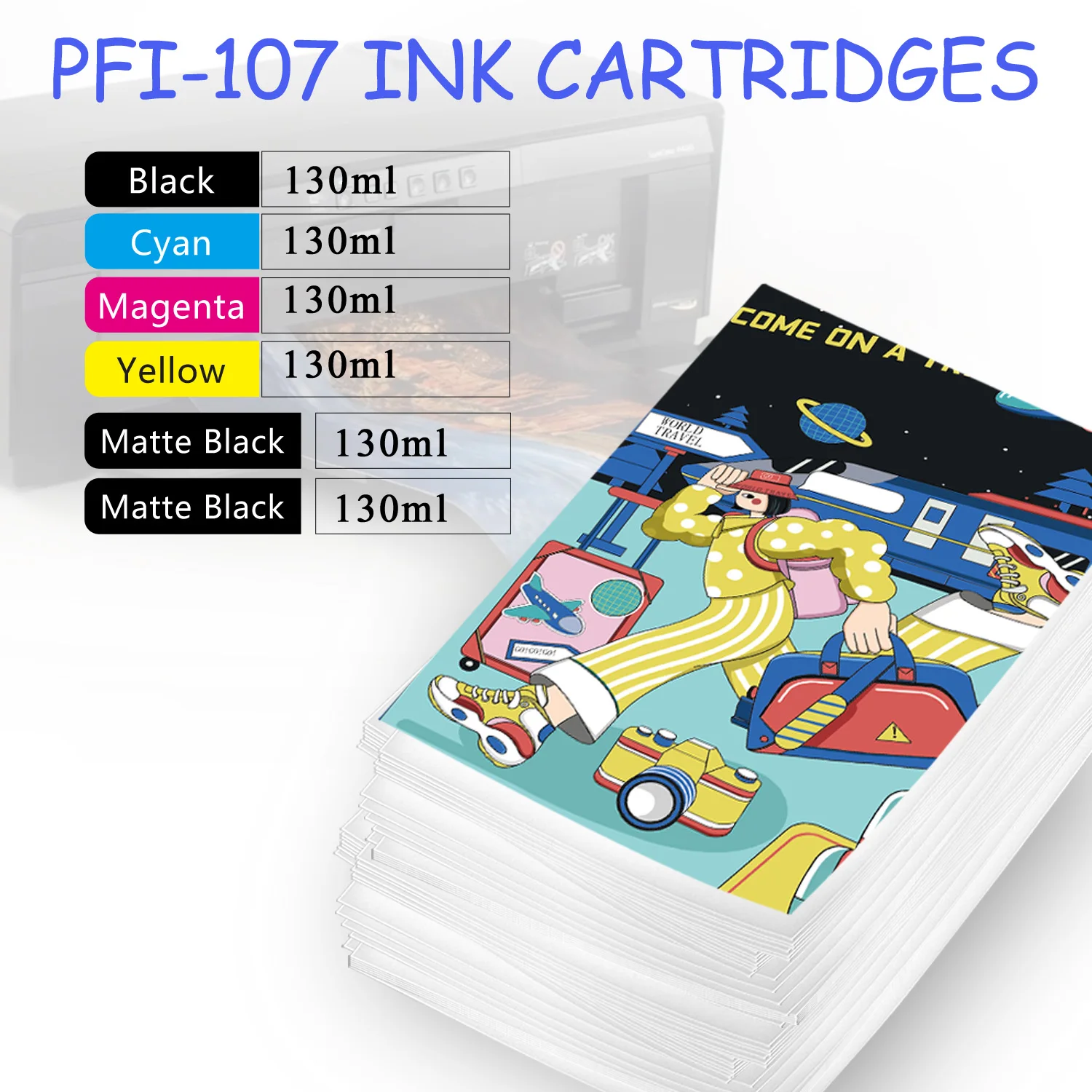 130 мл PFI-107 PFI107 картридж для принтера Canon iPF680 iPF685 iPF770 iPF780 iPF785 iPF670 iPF 670 770 с полным