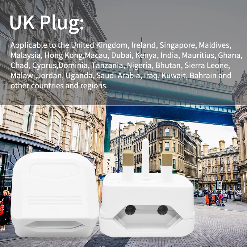 EU Euro European To UK Adaptor Portable Outdoors Travel Wall Adapter Converter Socket Pakistan Malaysia Maldives Power Plug | Электроника