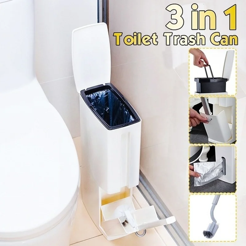 Набор пластиковых мусорных баков Dreamburgh с щеткой для туалета контейнер мусора в