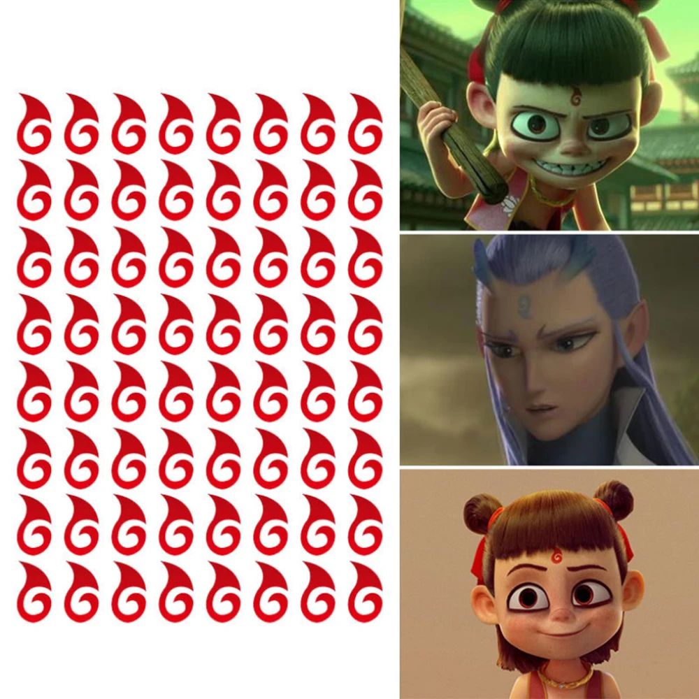 Наклейки для косплея NeZha наклейки лица тела руки огня пламени|Наклейки