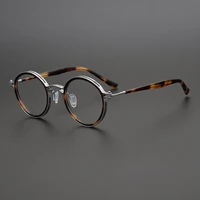 top quality japanese hand made titanium ultralight retro round glasses frame for men women optic prescription myopia eyeglasses