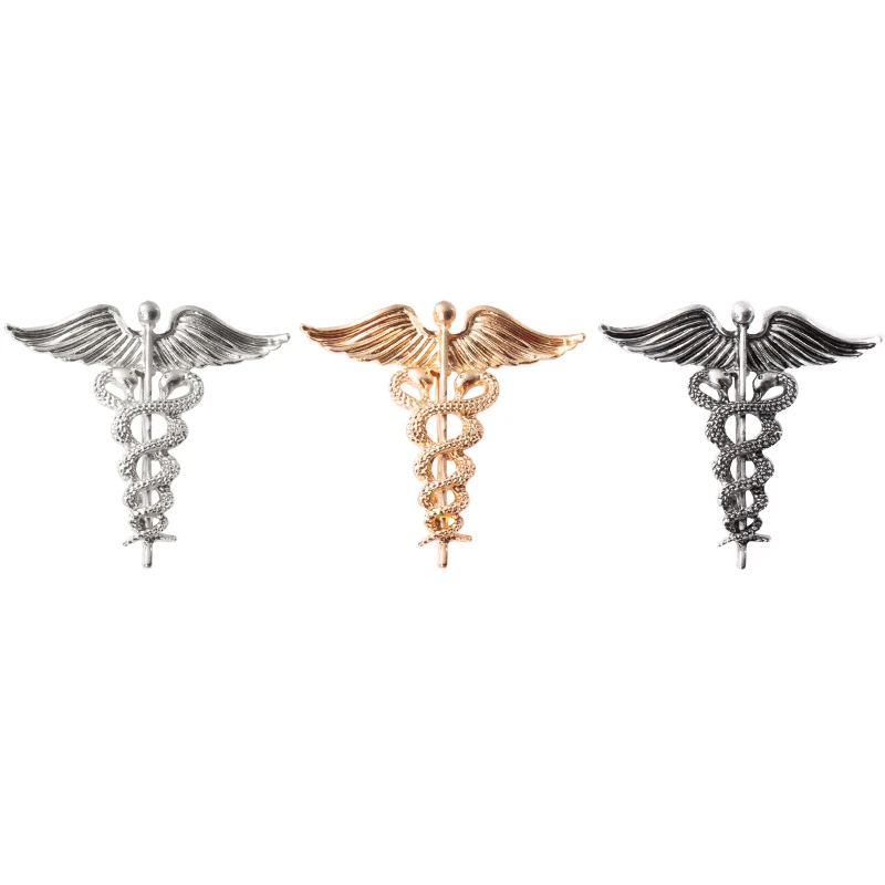 

Personality Fashion Men And Women Retro Alloy Wings Snake-shaped Scepter Brooch Simple Collar Pin Custom Badge Jewelry Gift
