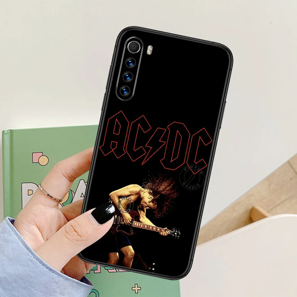

AC DC band Phone Case For Xiaomi Redmi Note 7 8 8T 9 9S 4X 7 7A 9A K30 Pro Ultra black Hoesjes Fashion Prime Luxury Cell Trend