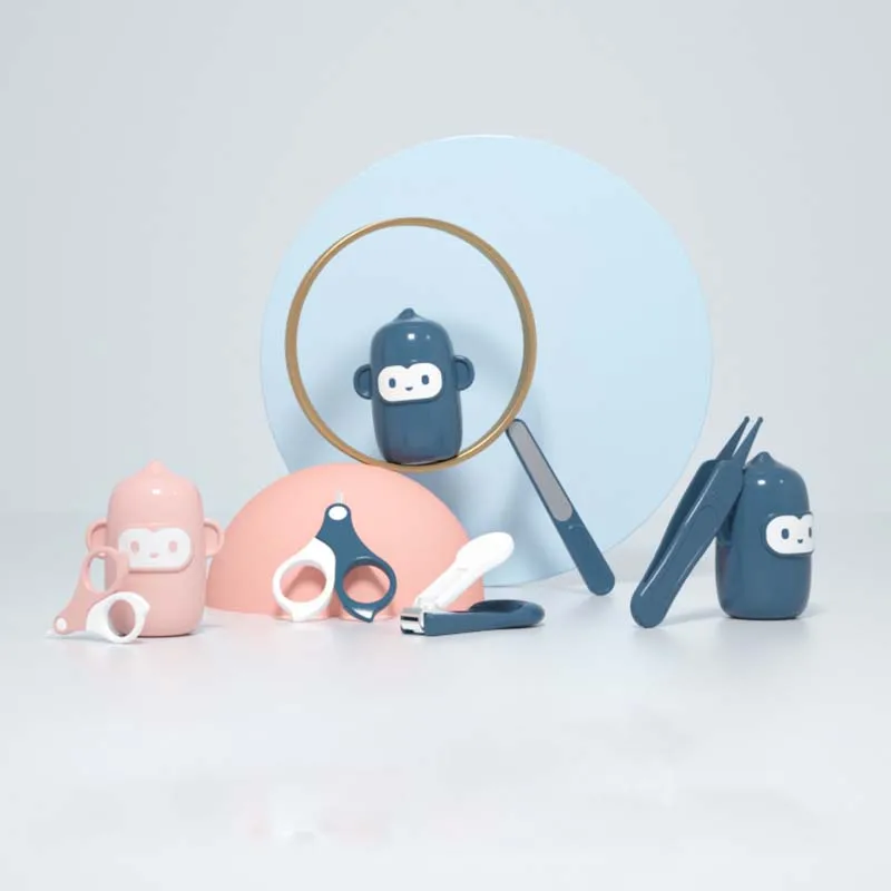 

Cute Monkey Pattern Baby Finger Trimmer Scissor Care Set 4-Piece Set Children Manicure Cutter Set Baby Nail Care