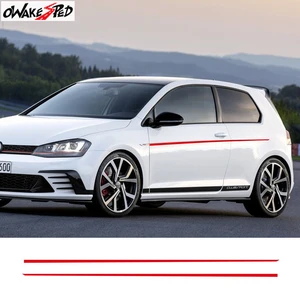 2pcs Car Stickers Both side Stripe Auto Vinyl Decoration For Volkswagen GOLF 7 8 5-Doors Sport Tuning Styling Car Accessories