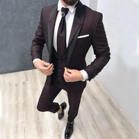 new fashion costume homme tailor made navy blue slim fit wedding suit for men groom tuxedos 3 pieces best men groomsmen suit