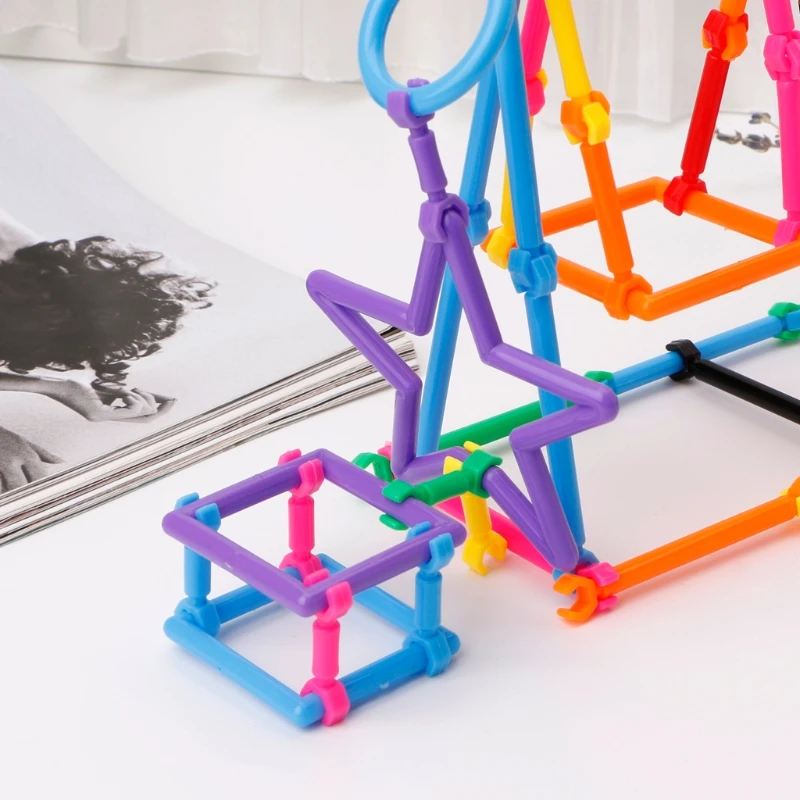 

53Pcs Handmade Baby Plastic Intelligence Sticks Educational Building Blocks Toys