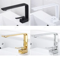 solid brass bathroom basin faucets gold hot cold sink mixer crane taps single handle deck mounted creative whitechromeblack