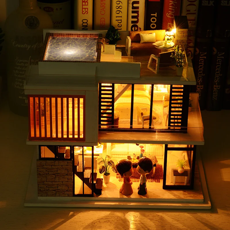 

Европейский классический романтический Кукольный дом «сделай сам», дом Флоренции, Модель теплой виллы, игрушки ручной работы, рождественск...