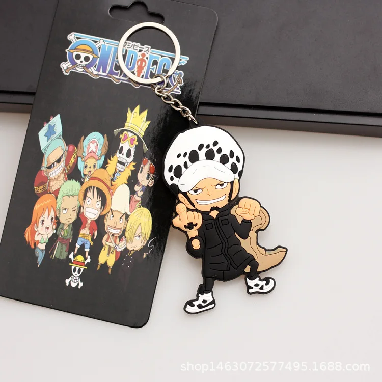 1pcs Anime Action Figure One Piece Double Side Rubber Keychain Luffy Nami Boa Hancock Cartoon Keyring Pendant Jewelry Accessory | Игрушки и
