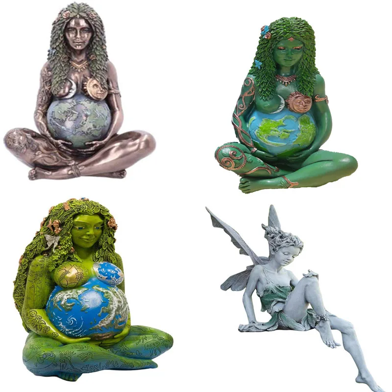 

1PC Mother Earth Art Statue Resin Earth Mother Figurine Garden Ornament Statue Figurine Mother's Day Outdoor Sculpture Craft