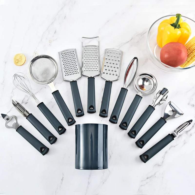 

Stainless DIY Kitchen Baking Cooking Gadget Set Portable Manual Egg Beater Whisk Multifunction Divide Tools Grater Sieve