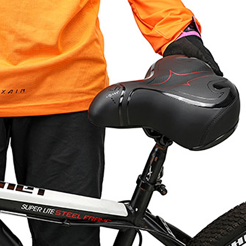 Новое широкое большое сиденье для велосипеда водонепроницаемое кожаное удобное