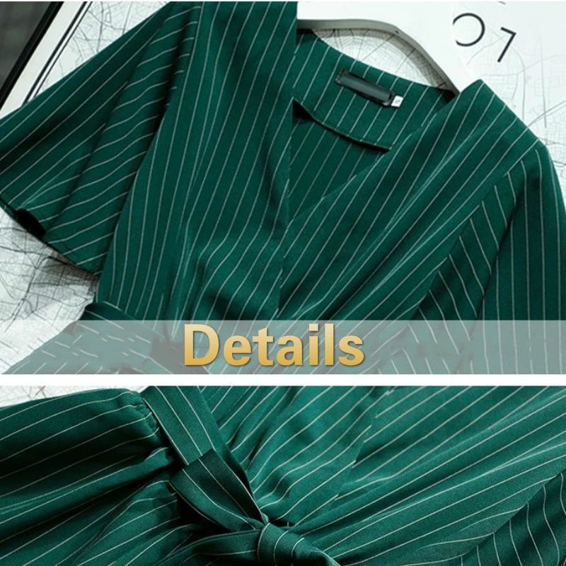 

Rompers Women Striped Leisure Chic Sashes V-neck Summer Short Sleeve Elegant Chic Streetwear Loose Fashion Slim Korean Style New