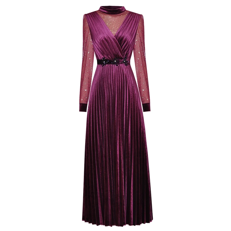 Элегантное вечернее платье с блестками и звездами черное/фиолетовое прозрачное