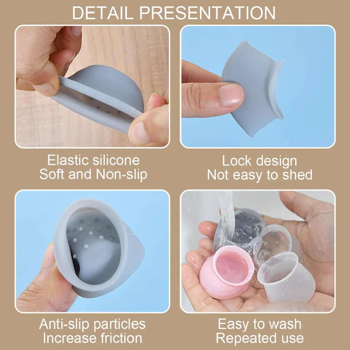 

32Pcs/Set Silicone Table Foot Cover Socks Chair Leg Covers Anti-slip Prevent Scratches Feet Protector Pads grey pink