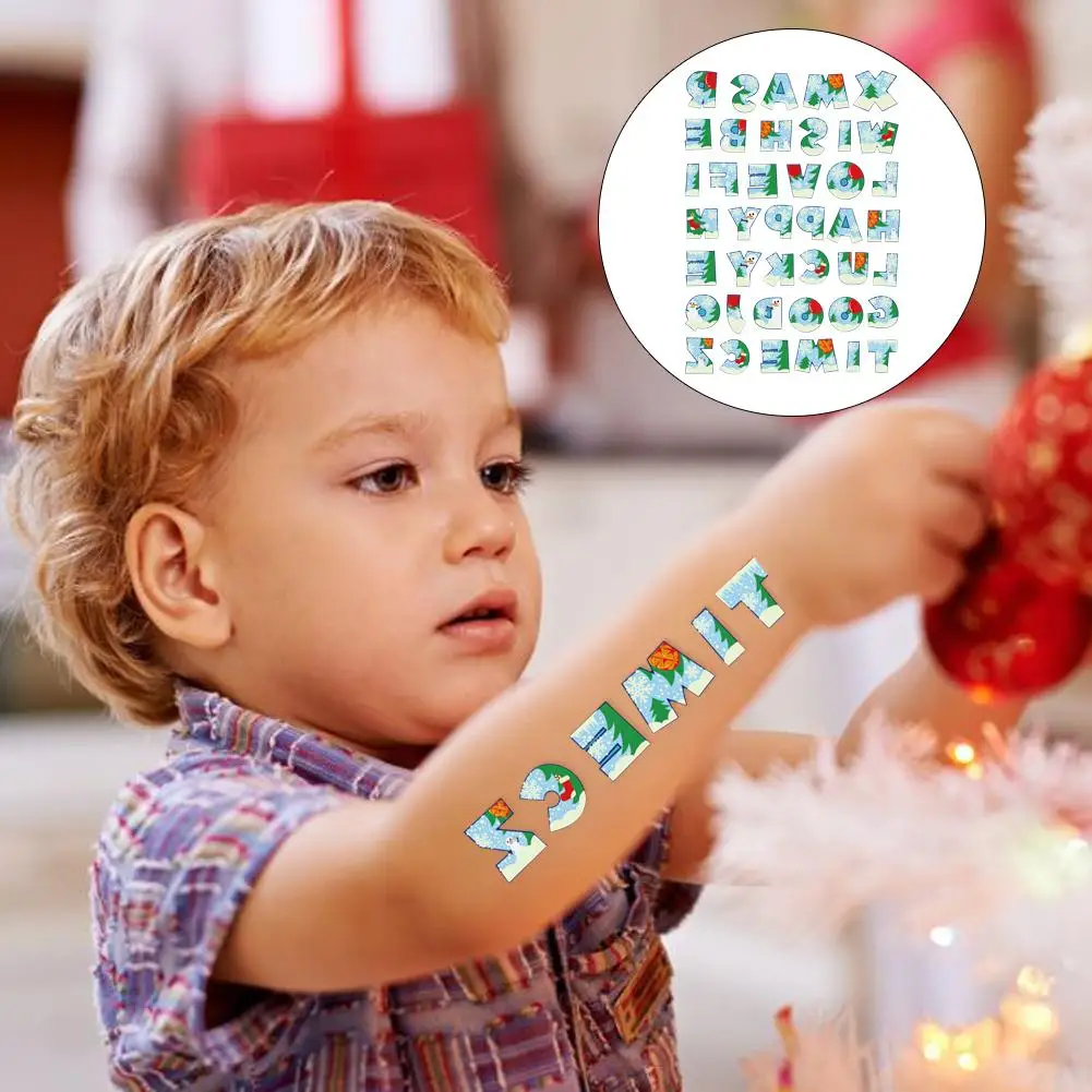 1 лист Рождественская тема светящаяся Временная водостойкая татуировка стикер