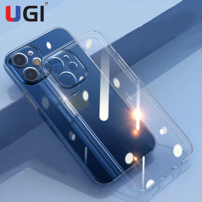 

Прозрачный защитный чехол UGI для iPhone 12 Mini Pro Max, Ультратонкий Мягкий силиконовый чехол из ТПУ, прозрачный противоударный чехол