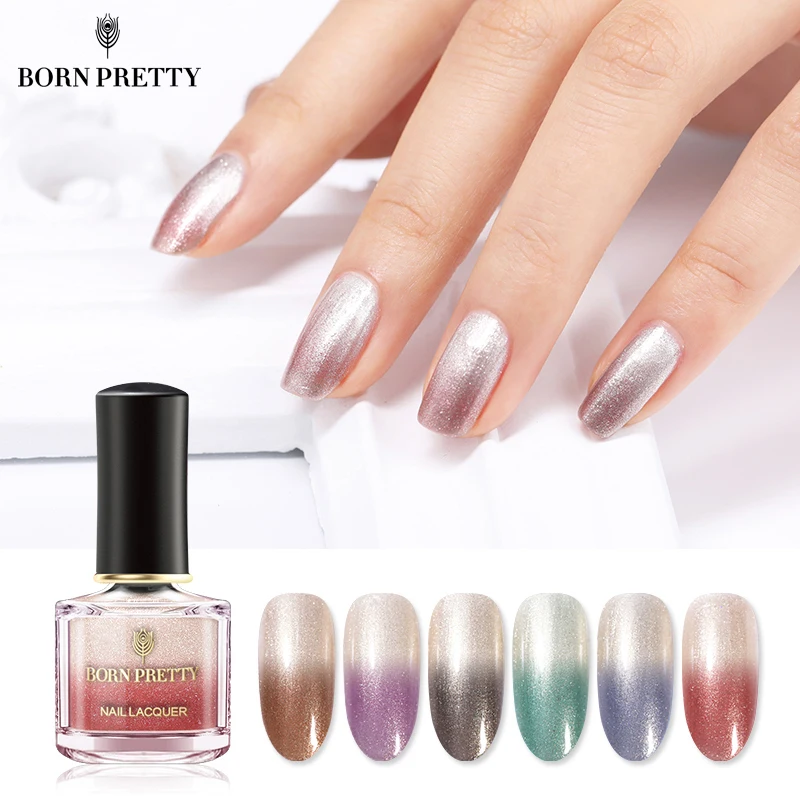 BORN PRETTY Shimmer Блестящий термальный лак для ногтей 6 мл изменение температуры Цвет