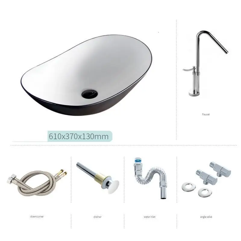 Lavatorio чаша де Appoggio Куба Para Black Umywalka Evier Lavandino Bagno Waschtisch раковина для ванной комнаты Lavabo Pia Banheiro - Цвет: MODEL H
