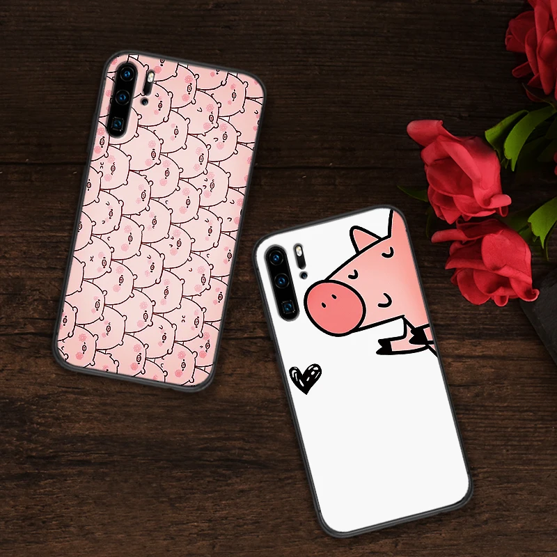 Милый мультфильм Свинья мягкий силиконовый телефон чехол для huawei P10 P20 2019 P8 P9 Mini P30