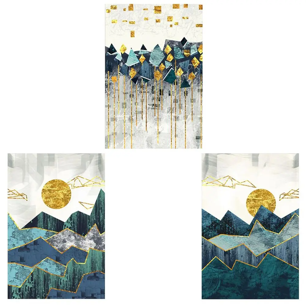 DIY Рисование на холсте скандинавские абстрактные геометрические горы солнце