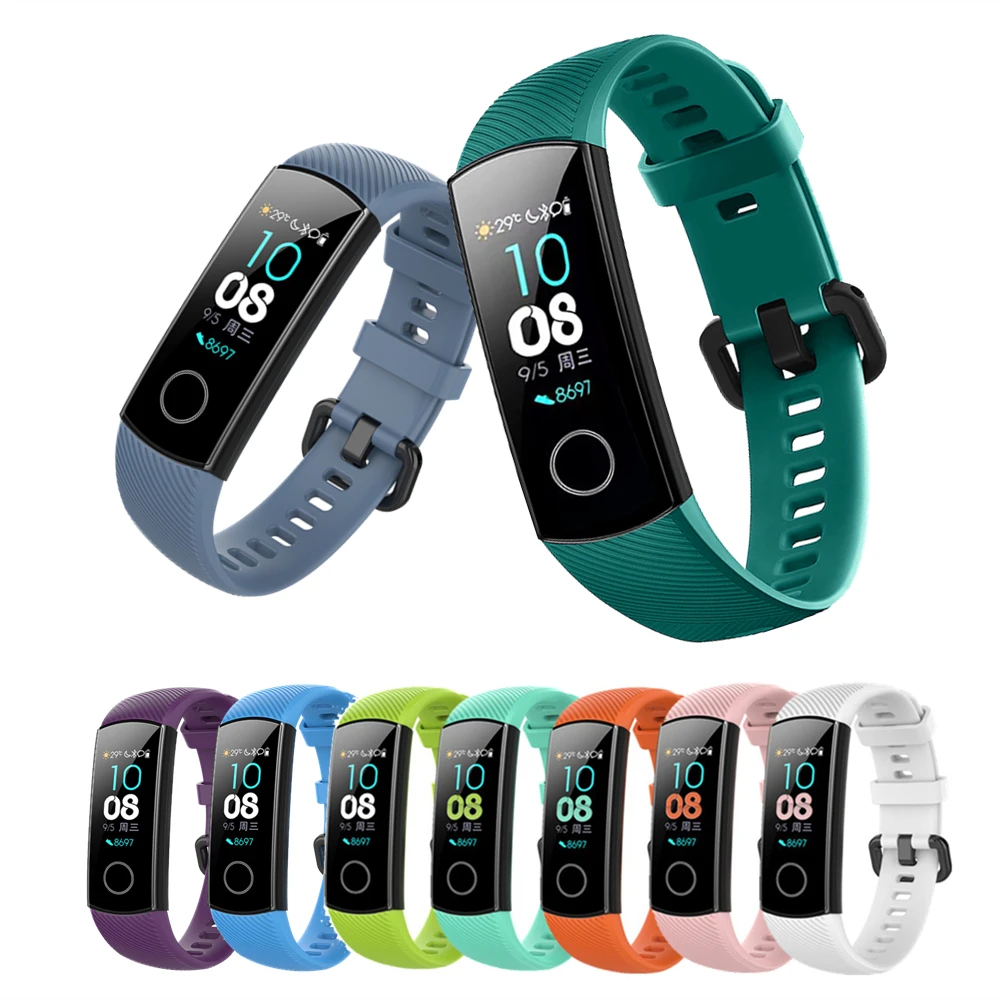 

Sport Silicone Watch Strap For Honor Band 4 5 Wristbands Accessories Replacement Strap For Huawei Honor Band 5 4 Smart Bracelet