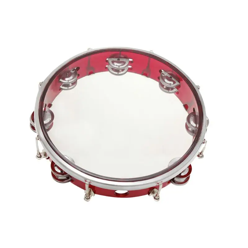 

Stainless Steel Self-Tuning Hand Tambourine J93 10" Self-tuning Tambourine Handbell Hand Drum Percussion Instrument Toy 87HF