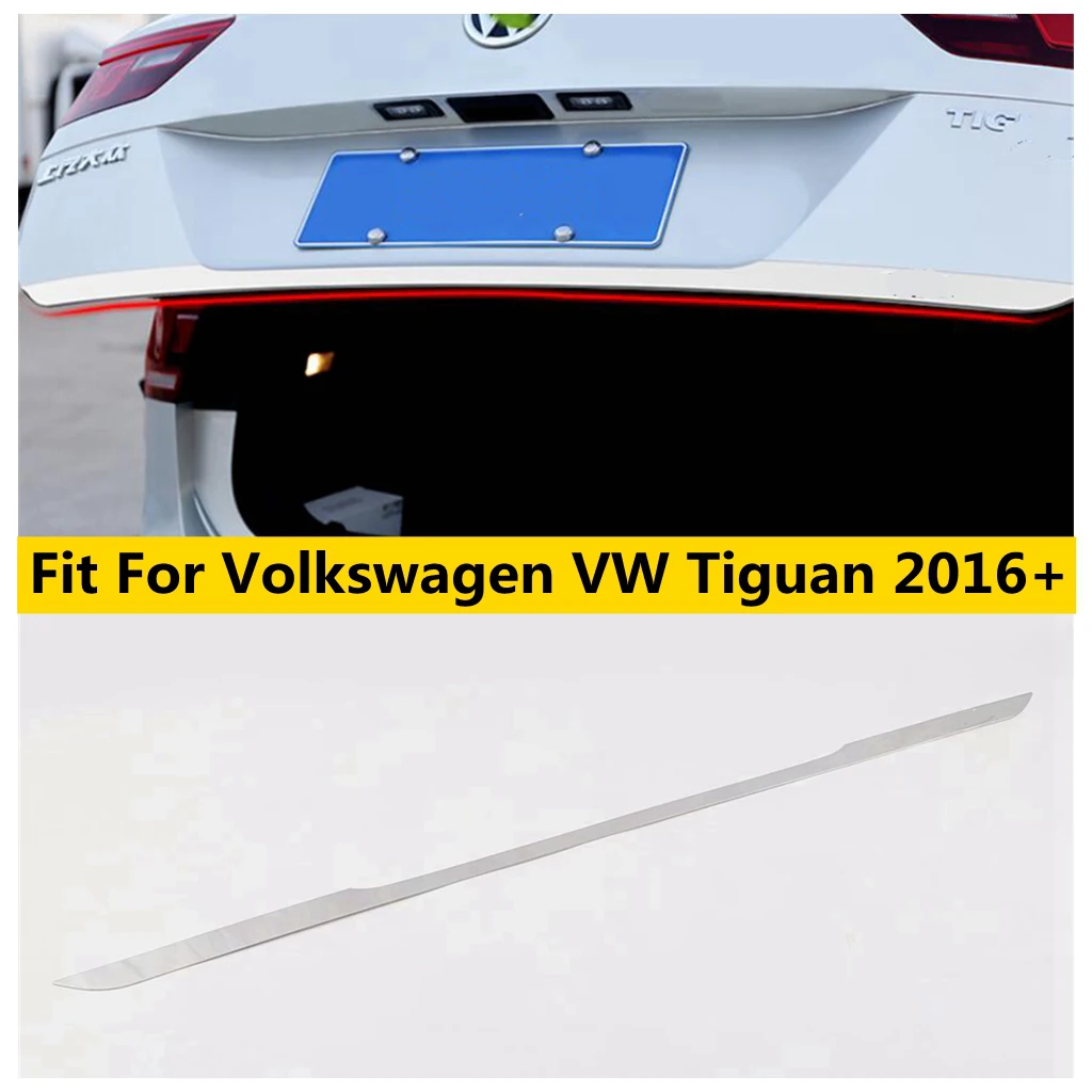 

Stainless Steel Accessories For VW Volkswagen Tiguan 2016 - 2020 Rear Trunk Tailgate Door Lid Molding Garnish Decor Cover Trim