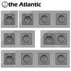 Настенная розетка европейского стандарта, домашняя электрическая розетка с USB-разъемом, серая, стеклянная, Испания, Россия, одинарная, двойная, тройная, четверная, 16 А