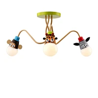 kids room lighting modern 3heads animal pendant lights child bedroom lamp e27 led for living room home decoration lamps