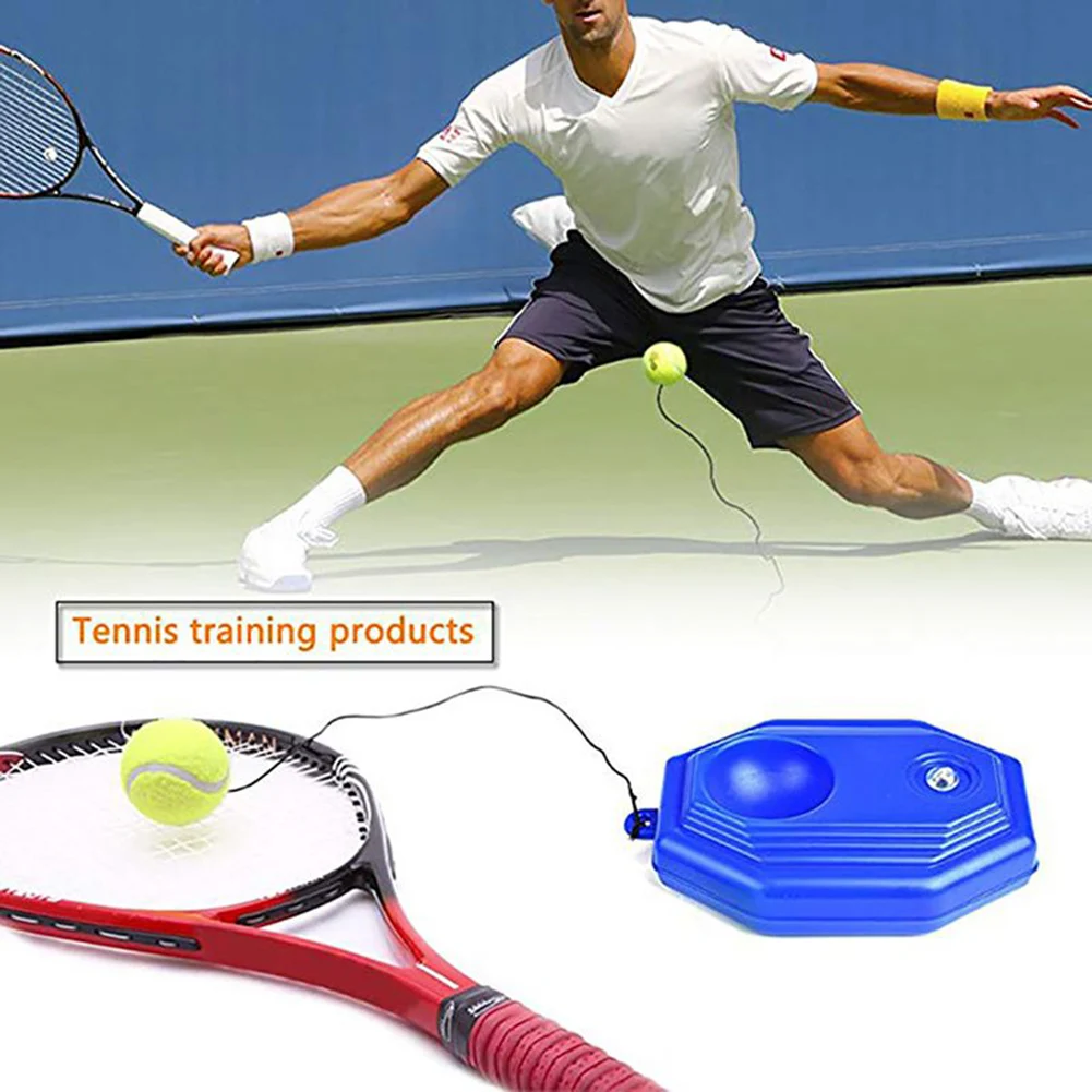 

1 Set Tennis Trainer Tennis Base+Training Ball with Rope Durable Self-study rebound balls sparring device tennis trainer sports