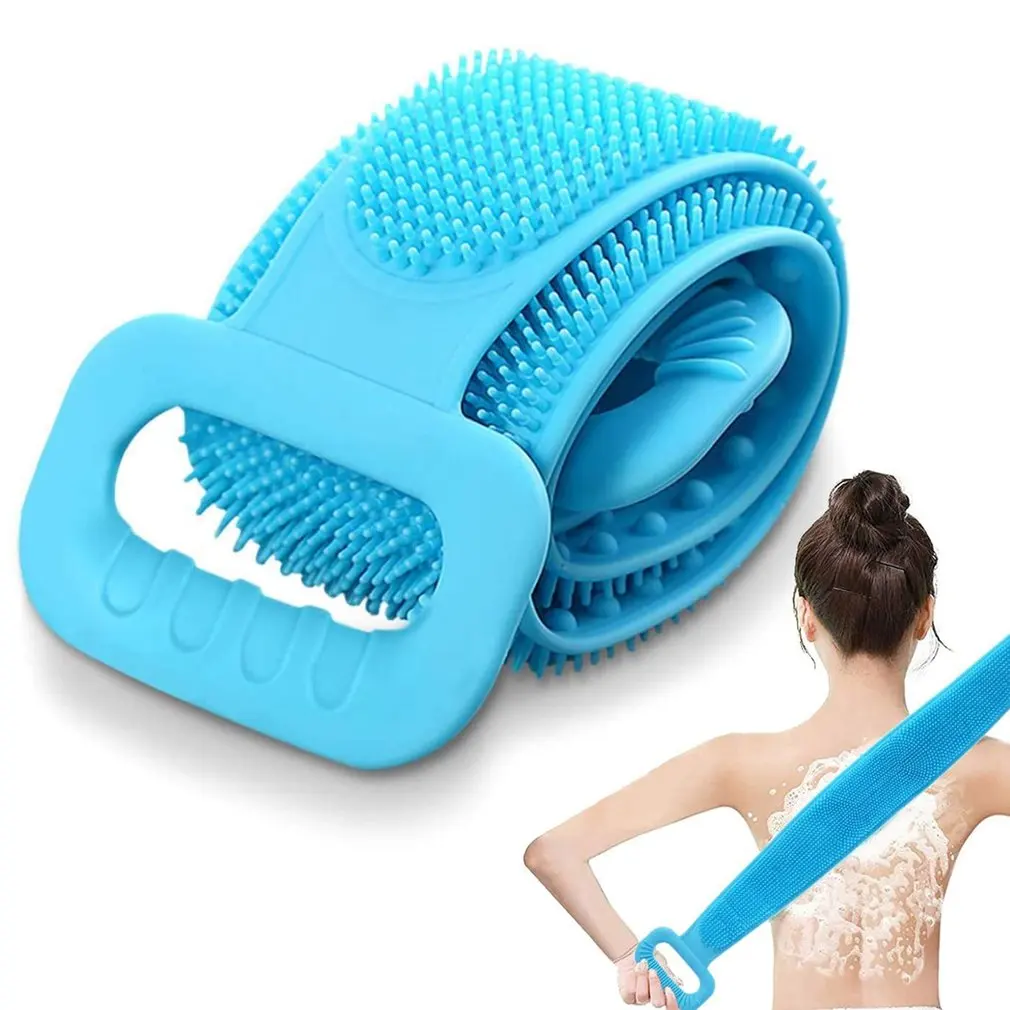 

Silicone Body Sponge Scrubber Brushes Double Sided Bath Towels Bathroom Peeling Body Massage Shower Extended Scrubber Bath Tool