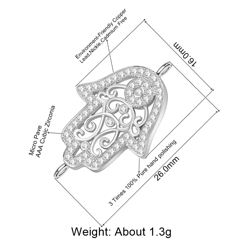 Аксессуары для ювелирных изделий Juya сделай сам Шарм Хамса сглаза соединители