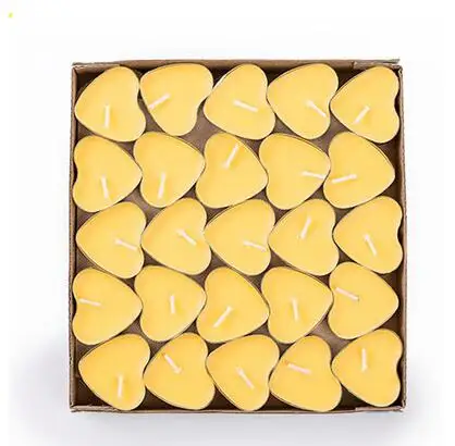 yellow 50pcs 50 шт./компл. Романтическая бездымные свечи круг в форме сердца свечи декоративные свечи для дня рождения Свадебная вечеринка домашний декор - Цвет: yellow 50pcs