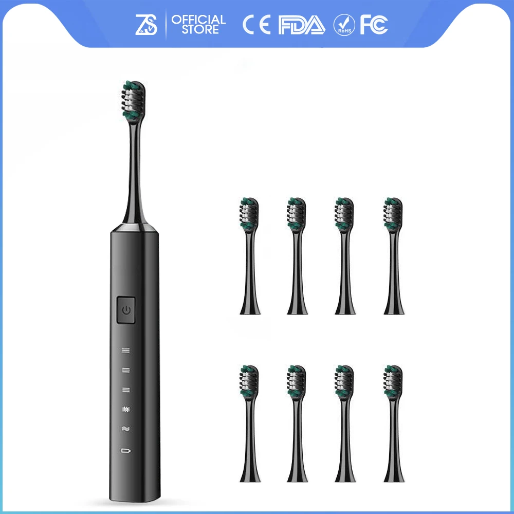 

[ZS] Protect Gums 5 Modes Sonic Quiet Wireless Base Fast Rechargeable IPX7 Acoustic Wave Electric Toothbrush Soft Bristle Adults