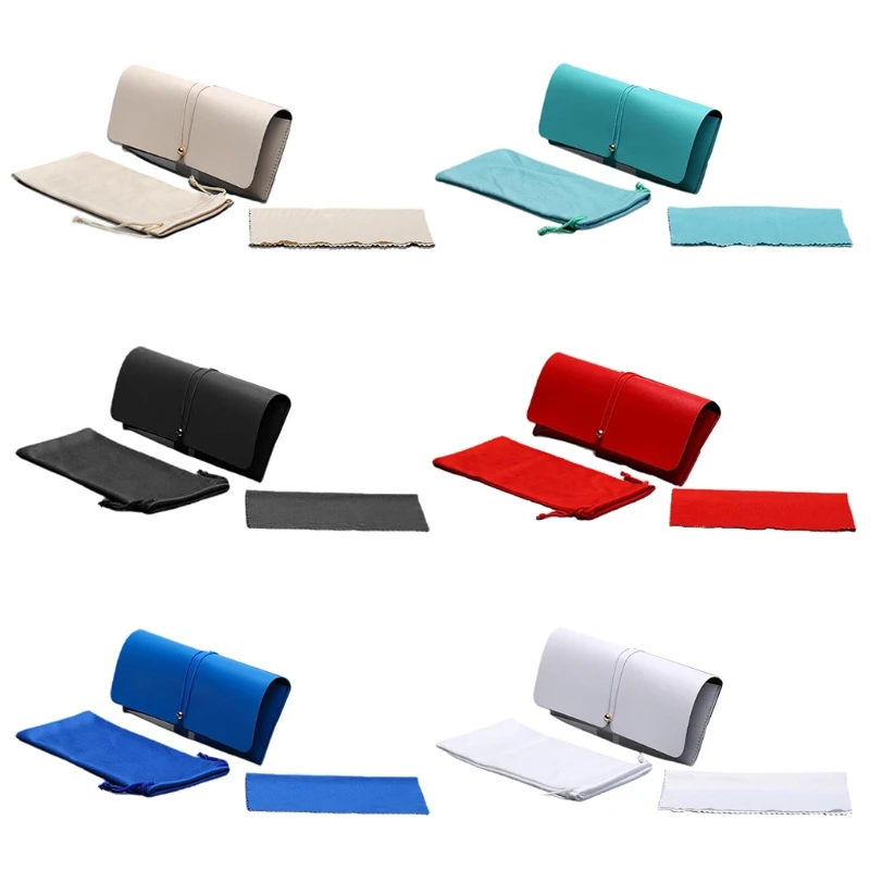 Из искусственной кожи очки чехол Чехол с веревкой Пряжка коробка для хранения