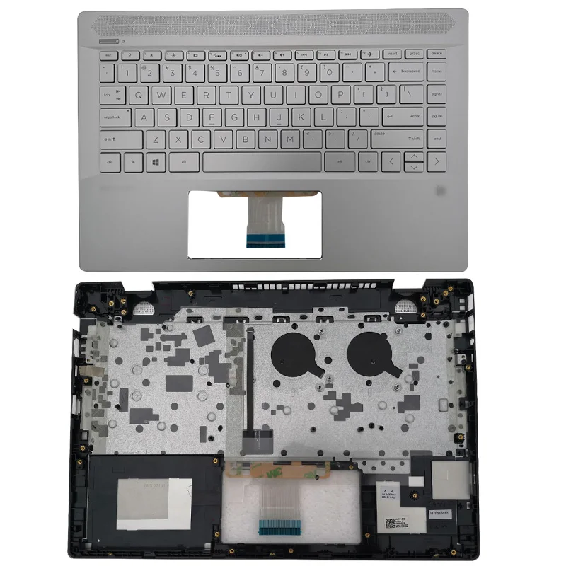 Original NEW For HP Pavilion 14-CE 14-CE0026TX Laptop Palmrest Upper Case US Backlit keyboard With fingerprint Silver