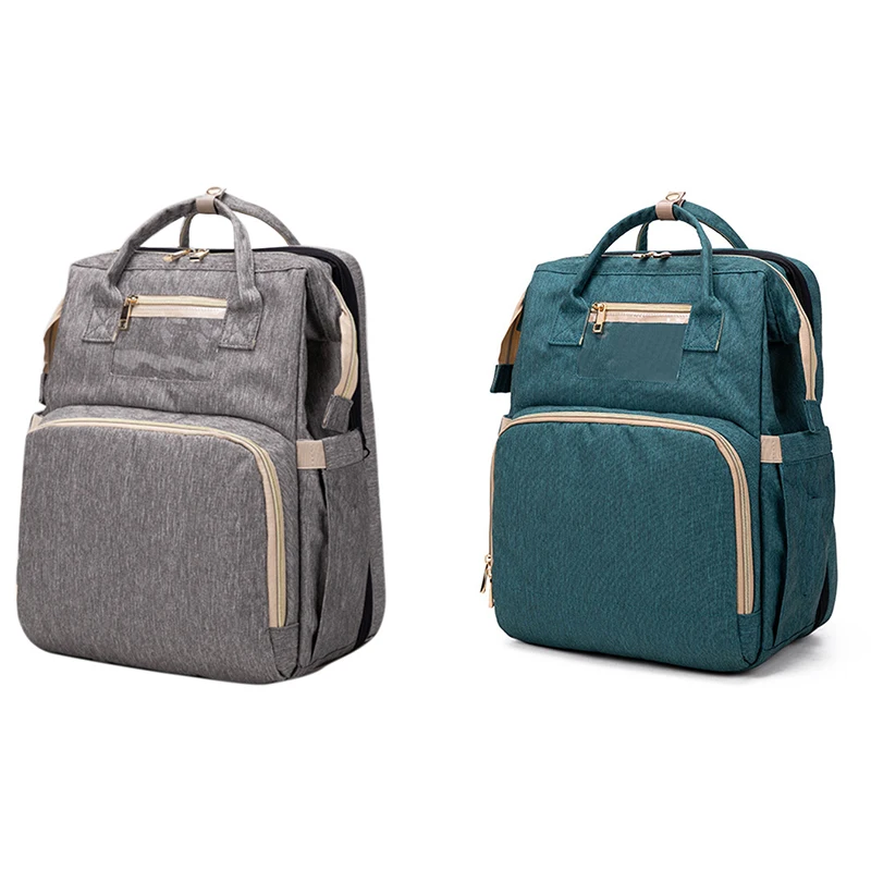 

Multifunctional Diaper Bag Backpack Travel Portable Large Capacity Double Shoulder Mother Foldable Crib Bag