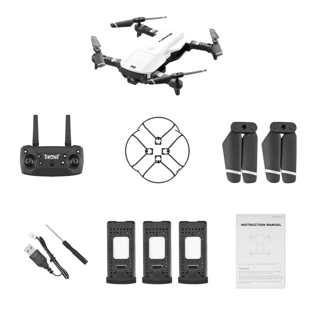 0.3MP White 3B F62 2,4G wifi 0.3MP/4K 16MP HD широкоугольная камера Радиоуправляемый Дрон оптическое управление потоком жестов смарт-контроль Радиоуправляемый вертолет Дрон модель - Цвет: 0.3MP White 3B
