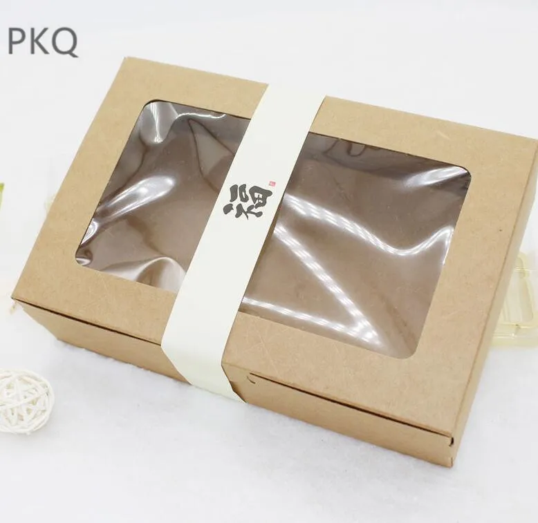 15 шт крафт-бумага коробка конфет прозрачное ПВХ окошко мыльницы упаковочная для