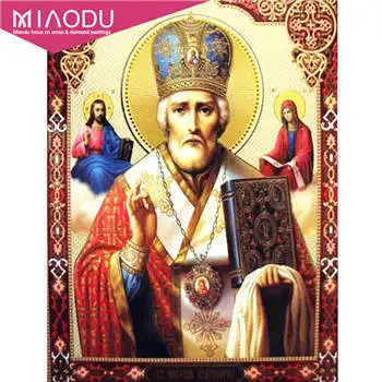Miaodu Diy алмазная живопись Настенная Наклейка Ретро Религия подарок вышивка крестиком икона лидер Алмазная мозаика настоящая религиозная вышивка