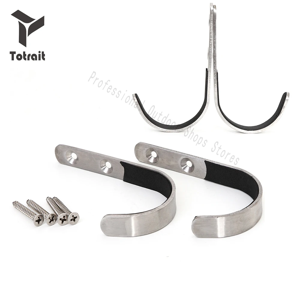 

TOtrait 1 Pair Gun Wall Mount Airsoft M4 AR15 Accessories Storage Rack J-Hook Rifle Shot Gun Hanger Set Stainless Steel Gun Rack