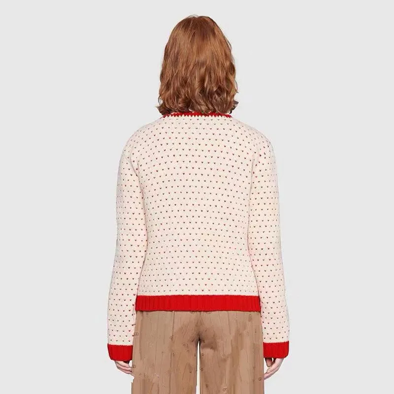 Cute Women knit Sweater 2019 Autumn Winter Cartoon Dog Jacquard Polka Dot Round Neck Knit Top Pullover Casual Jumper | Женская одежда