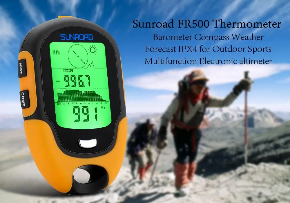 

HobbyLane Fishing Tool FR500 Multifunction Outdoor Altimeter - Barometer Compass Thermometer Hygrometer LED Torch IPX4
